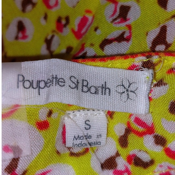 Poupette St Barth Yellow Tassel Smocked V Neck Mini Dress Women's Size S - Picture 11 of 11